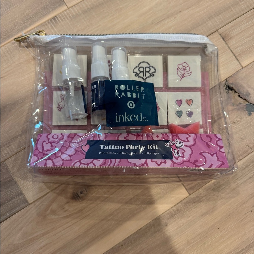 Roller Rabbit Pink Tattoo Party Kit with Spray Bottles